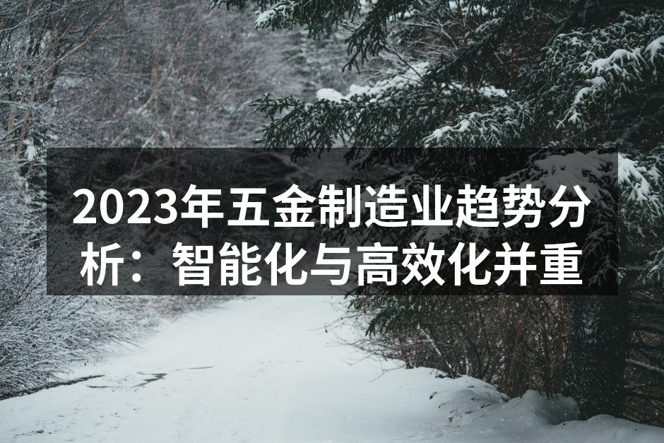 五金制造设备的智能化示例